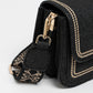 Crossbody tas met bewerkte strap zwart