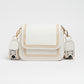 Crossbody tas met bewerkte strap wit