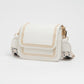 Crossbody tas met bewerkte strap wit