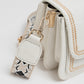 Crossbody tas met bewerkte strap wit