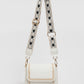 Crossbody tas met bewerkte strap wit