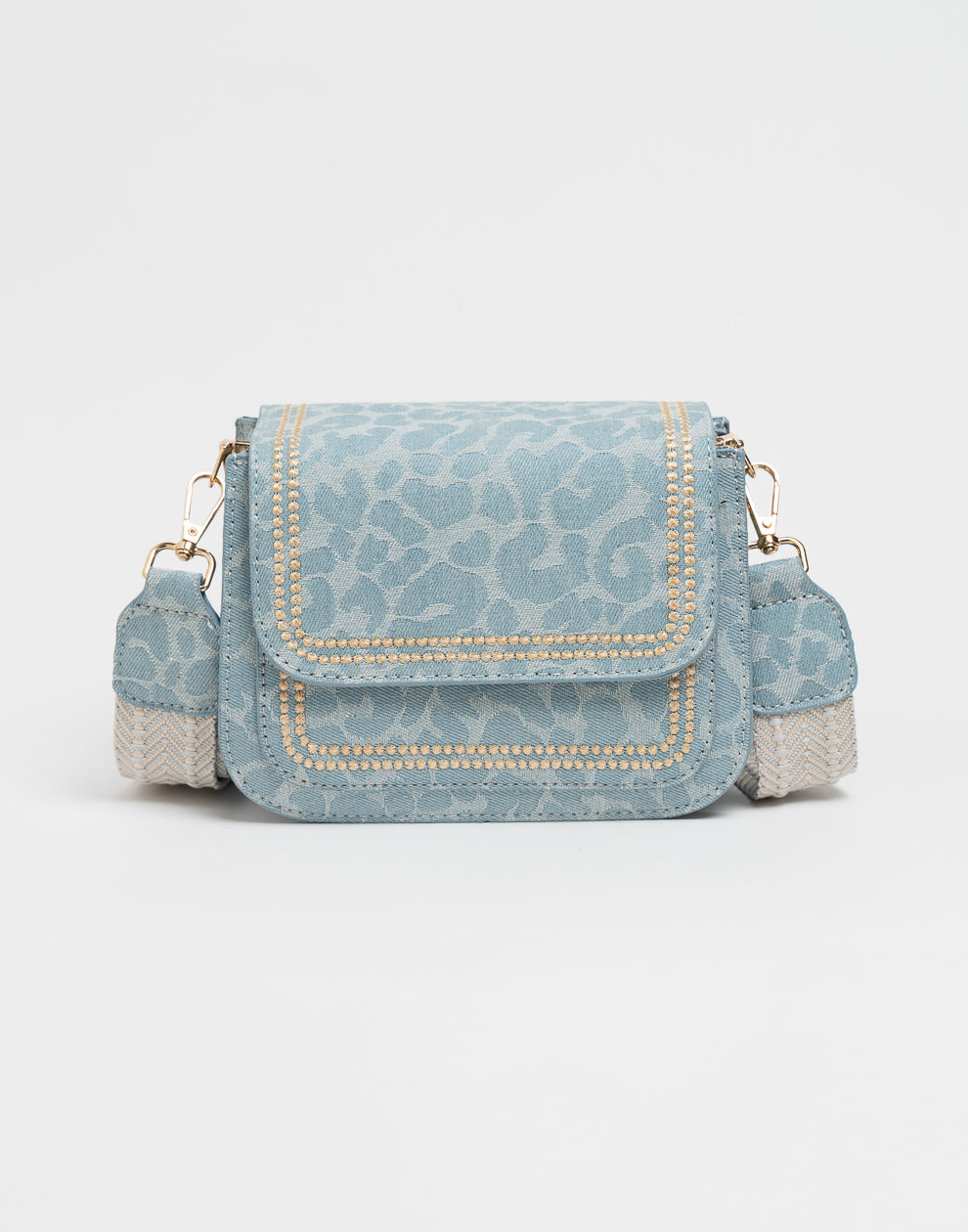 Crossbody-Tasche mit bearbeitetem Gurt Leo Blau