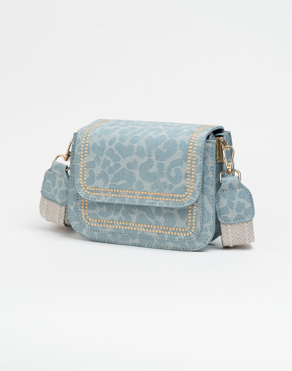 Crossbody-Tasche mit bearbeitetem Gurt Leo Blau