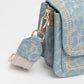 Crossbody-Tasche mit bearbeitetem Gurt Leo Blau