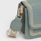 Crossbody tas met bewerkte strap groen