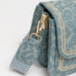 Crossbody tas met bewerkte strap leo groen