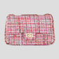 Tweed schoudertas roze