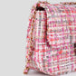 Tweed schoudertas roze