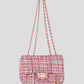 Tweed schoudertas roze