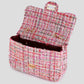 Tweed schoudertas roze
