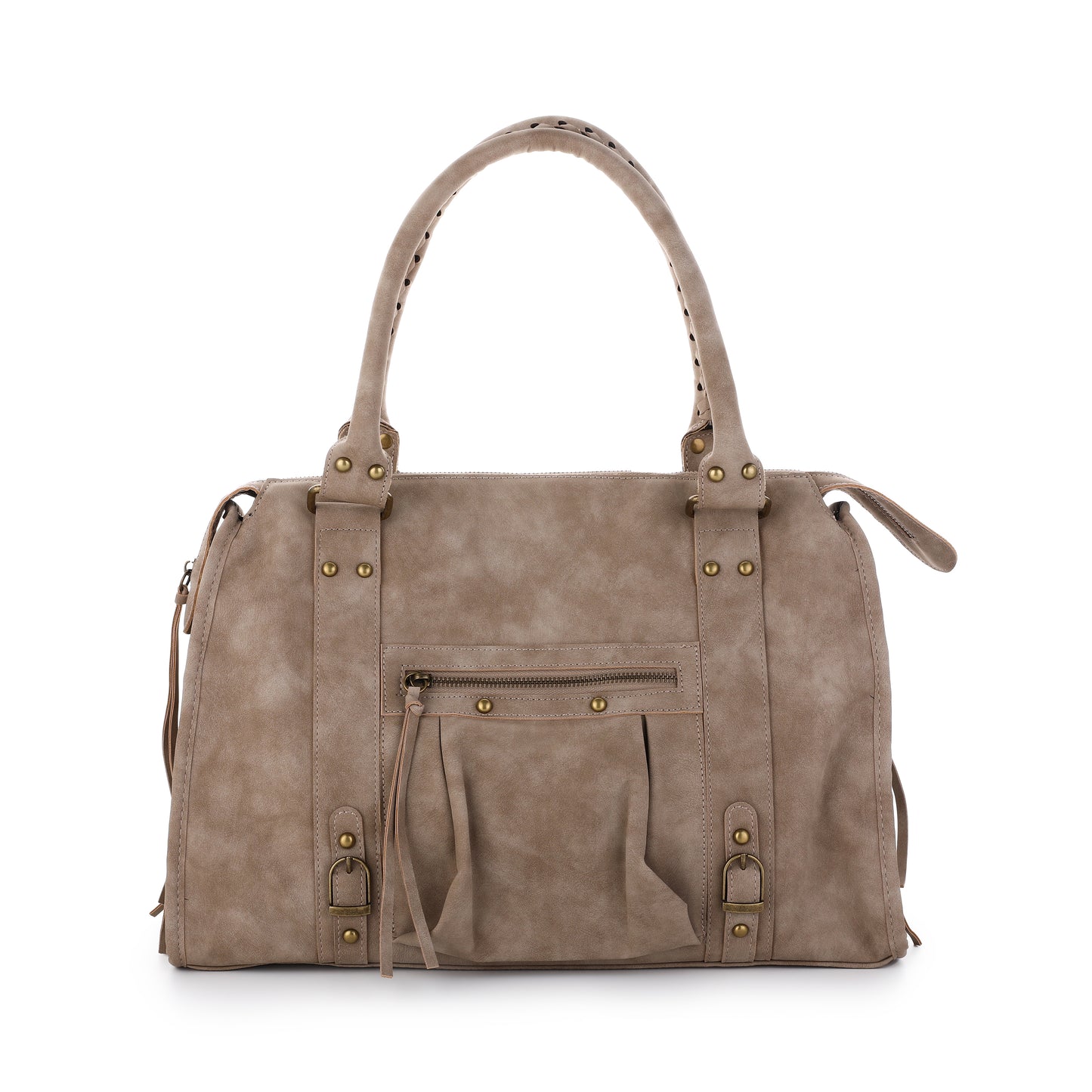 Faux suède handtas khaki L