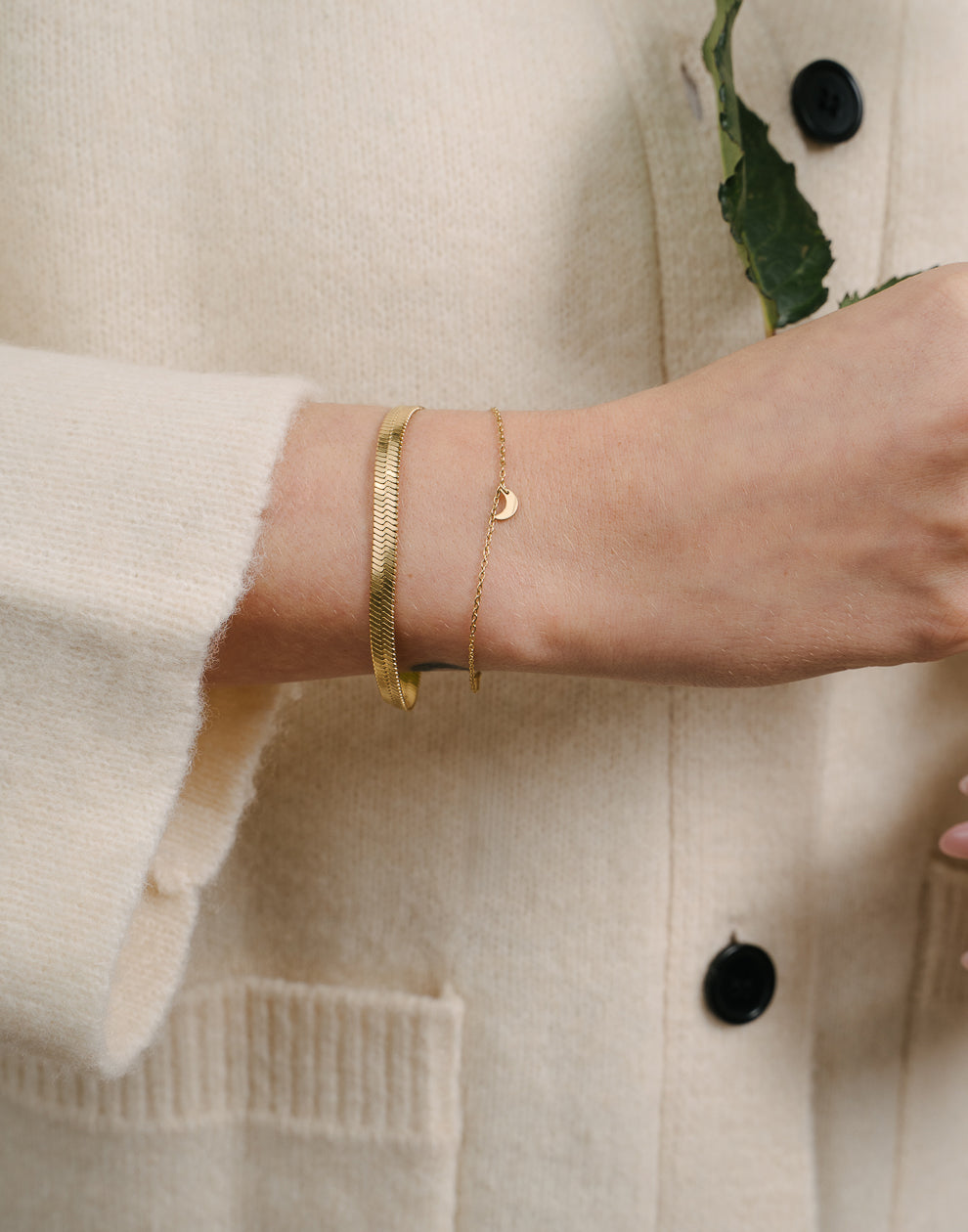 Armband, kleiner Mond, goldfarben