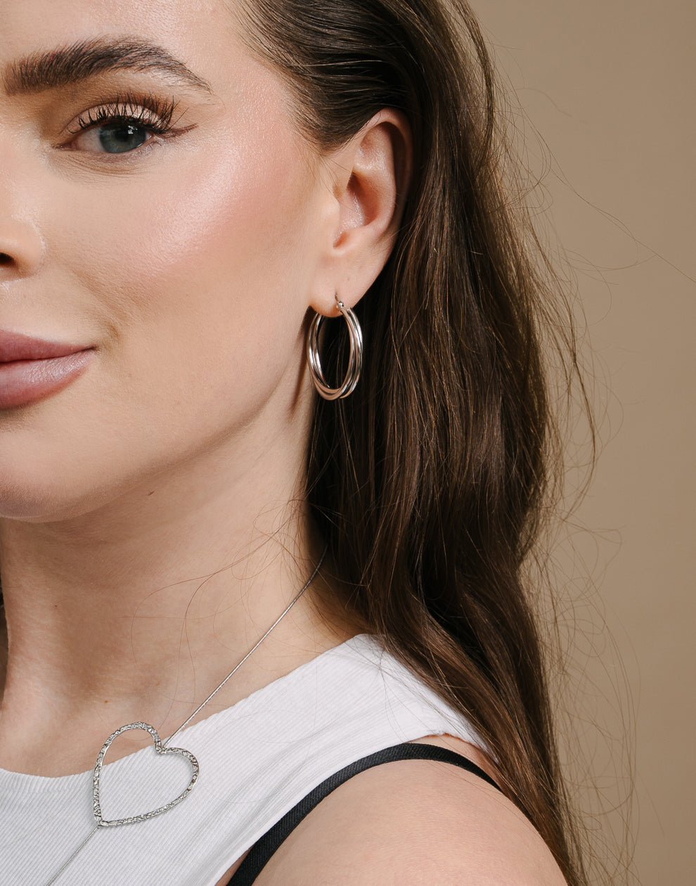 Feine, geflochtene Reifen, 3 cm, silberfarben