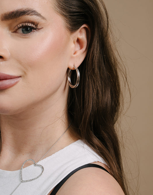 Feine, geflochtene Reifen, 3 cm, silberfarben