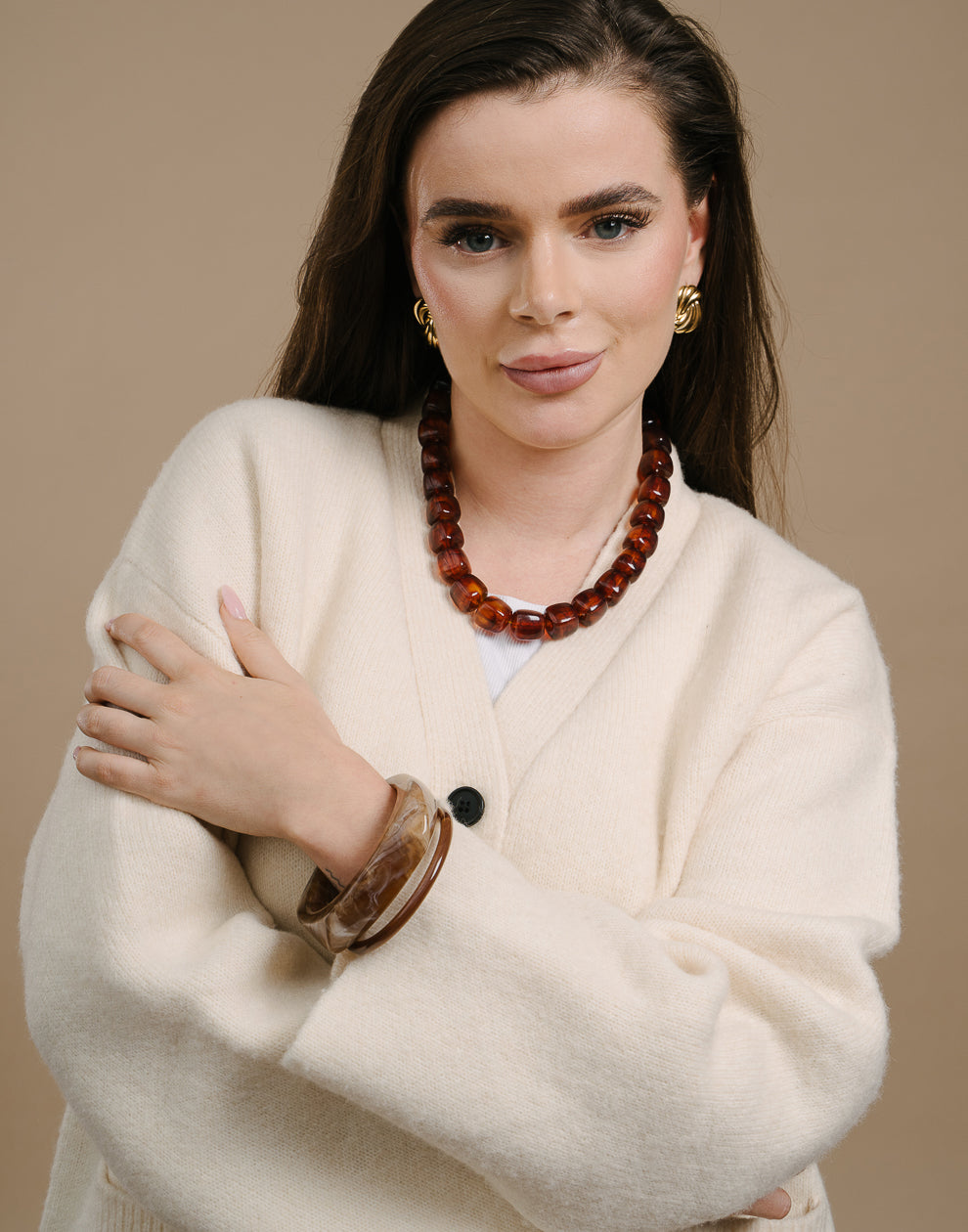 Statement-Armreif braun