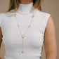 Y-ketting vintage hartjes goudkleurig