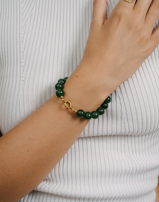 Kralenarmband donkergroen