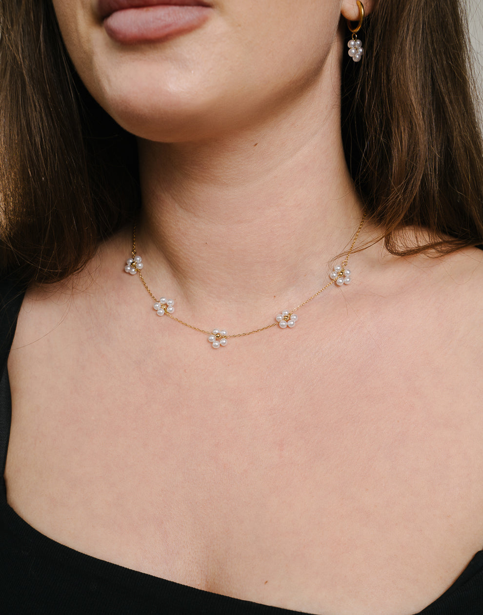 Ketting met parel daisy