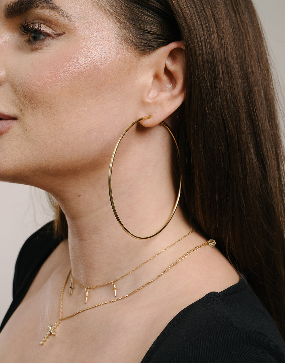 Dünne, große Ohrringe, 9 cm