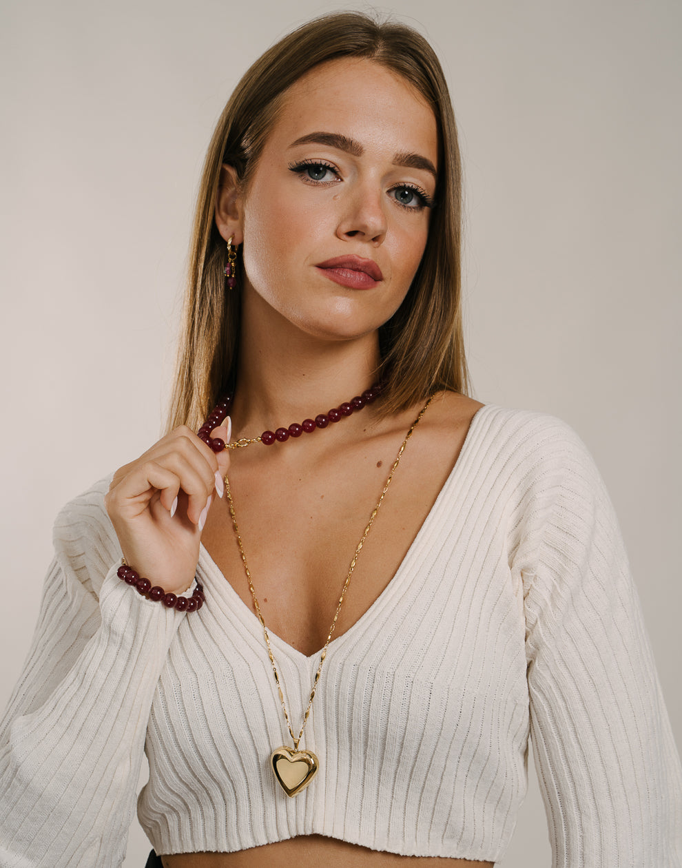 Kralenketting bordeaux