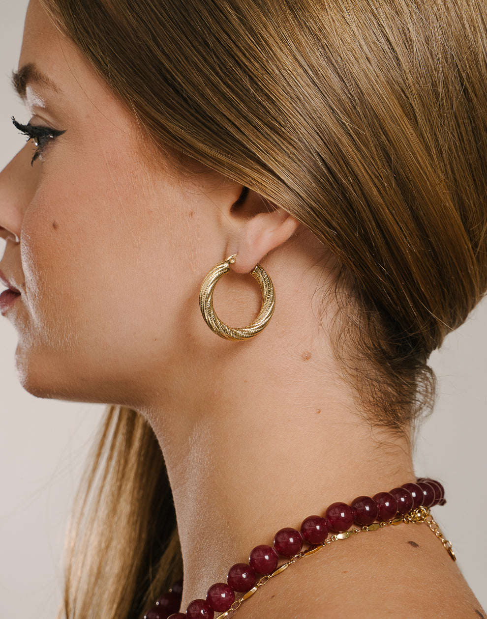 Chunky oorringen touw motief middel