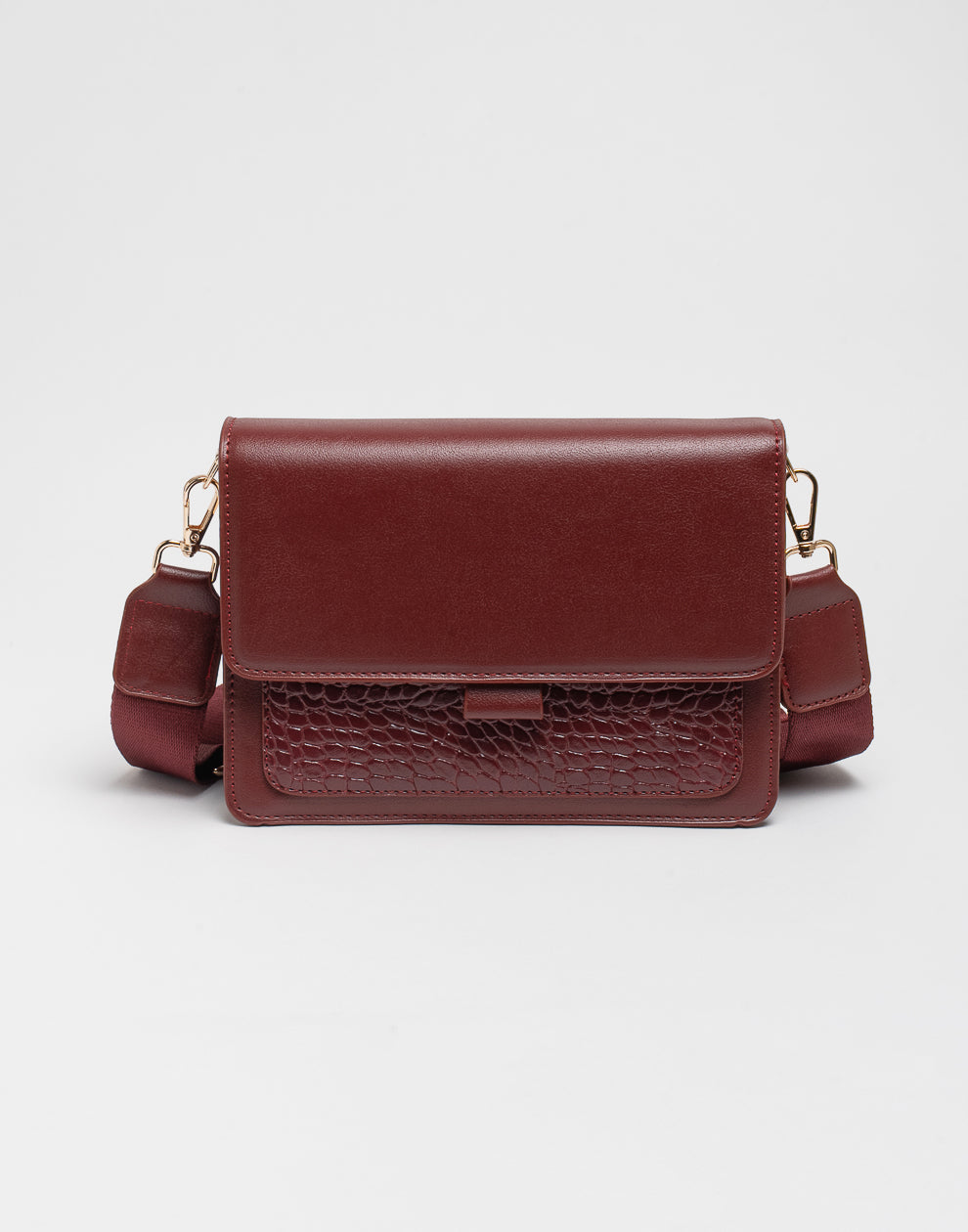 Crossbody tas croco bordeaux