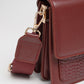 Crossbody tas croco bordeaux