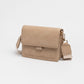 Crossbody tas faux suède beige