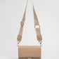 Crossbody tas faux suède beige