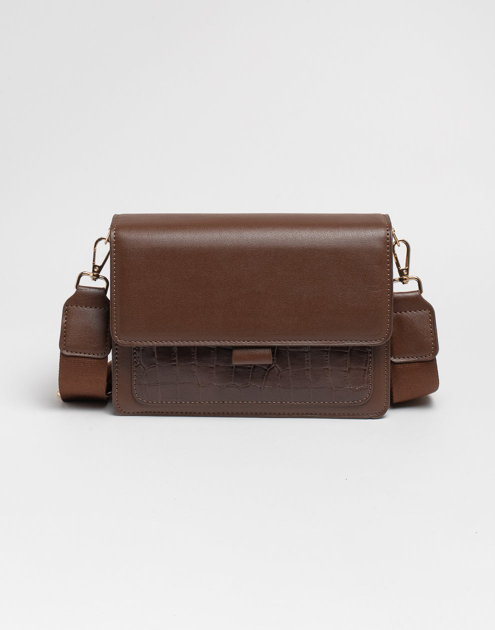 Crossbody tas croco bruin