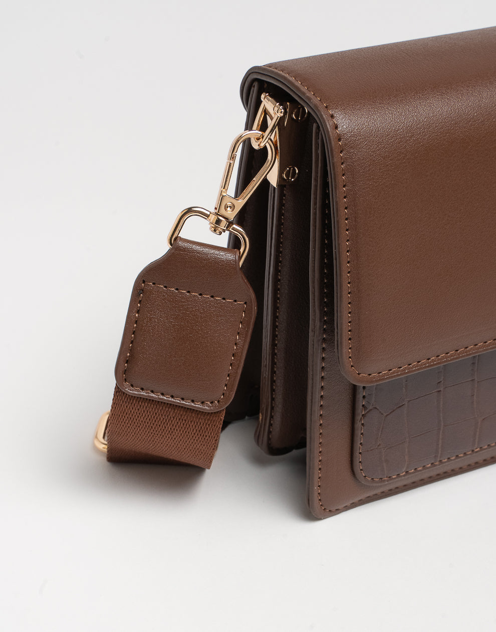 Crossbody tas croco bruin