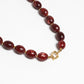 ovale Perlenkette bordeauxrot