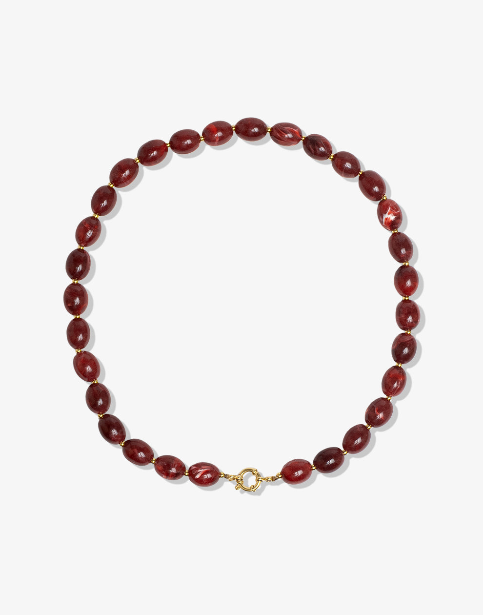 Kralenketting ovaal bordeaux