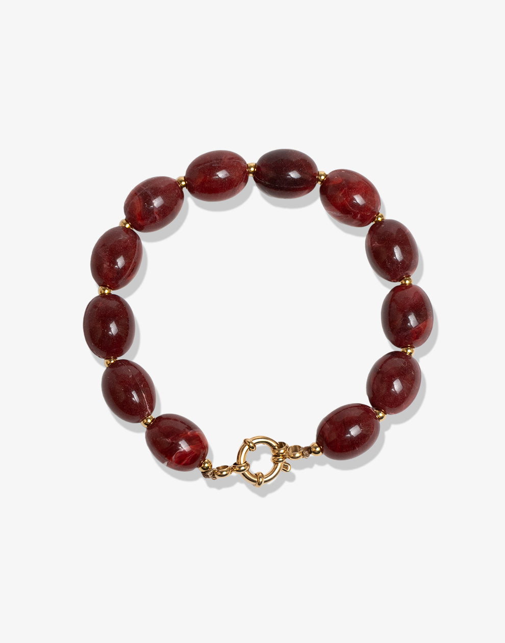 Kralenarmband ovaal bordeaux