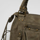 Faux suède handtas army green M