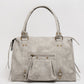 Faux suede handbag gray L