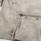 Faux suede handbag gray L
