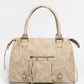 Handtasche aus Kunstwildleder, beige, Größe L