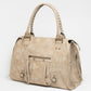 Handtasche aus Kunstwildleder, beige, Größe L