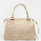 Handtasche aus Kunstwildleder, beige, Größe L