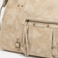 Handtasche aus Kunstwildleder, beige, Größe L