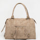 Handtasche aus Wildlederimitat, khaki, Größe L