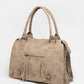 Handtasche aus Wildlederimitat, khaki, Größe L
