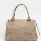 Handtasche aus Wildlederimitat, khaki, Größe L