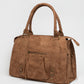 Faux suede handbag brown L