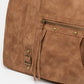 Faux suede handbag brown L