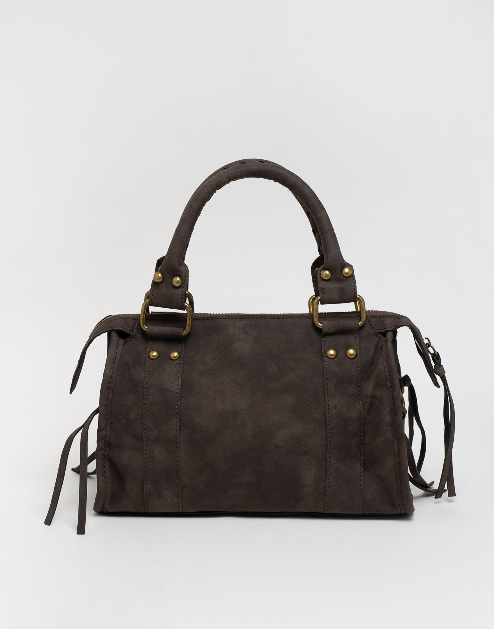 Faux suède handtas coffee M