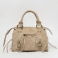 Faux suède handtas khaki M
