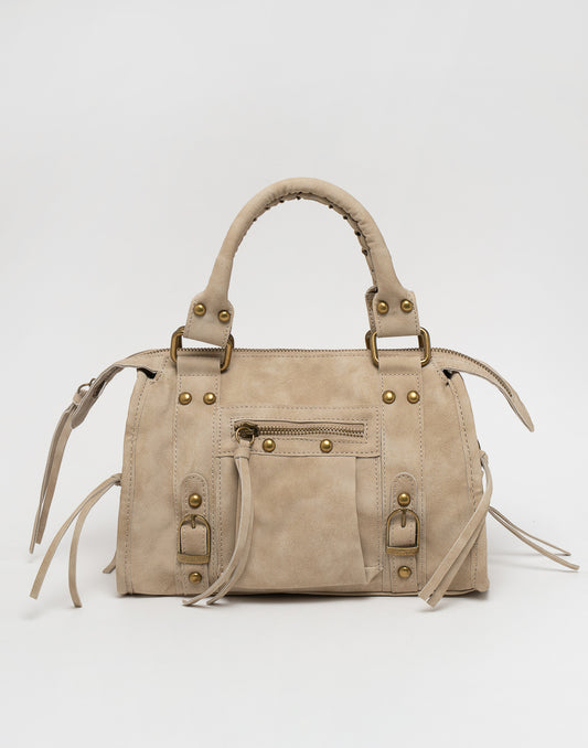 Faux suède handtas khaki M