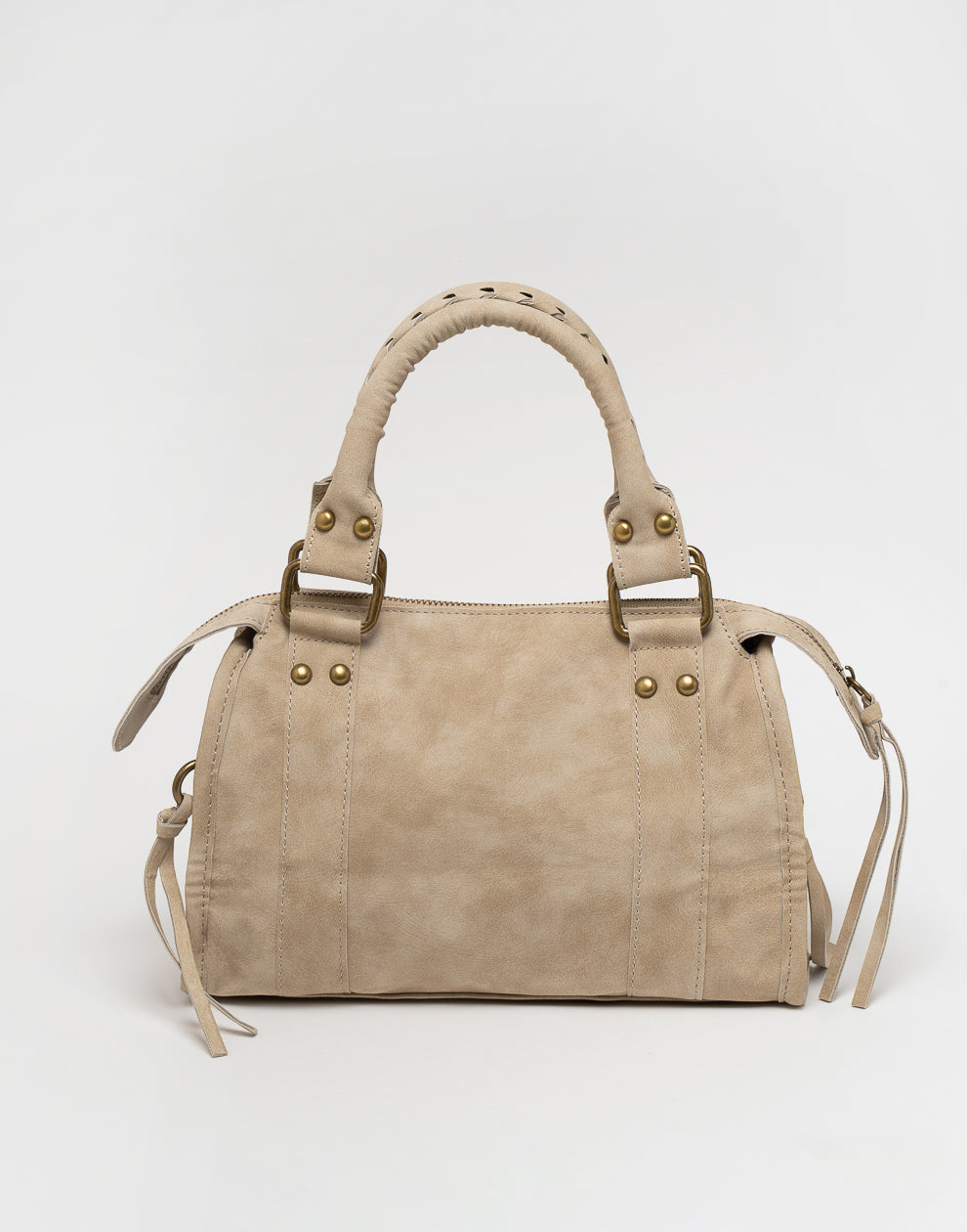 Faux suède handtas khaki M